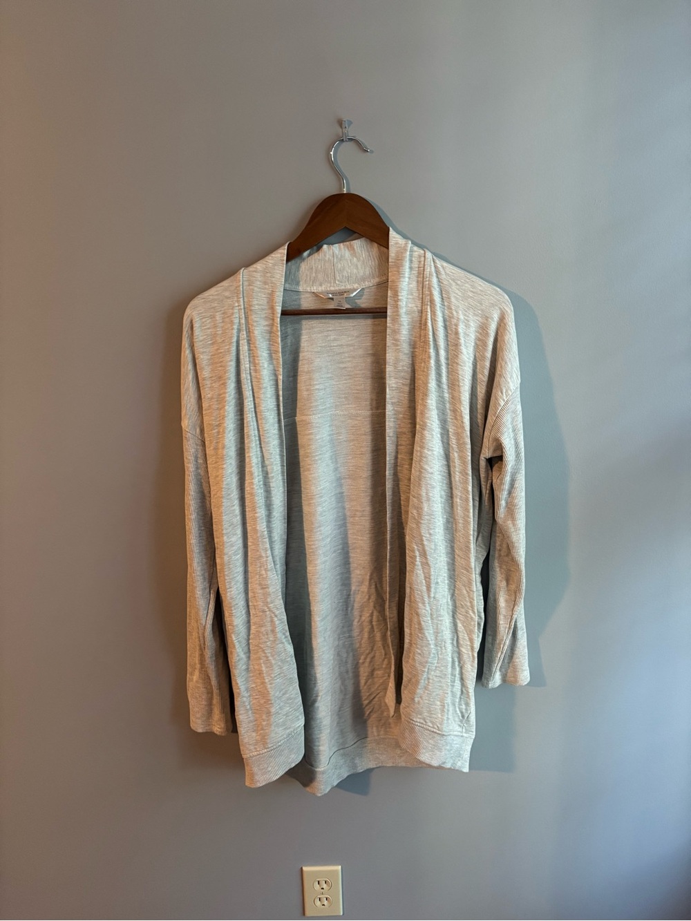 Banana Republic Light Gray Open-Front Cardigan